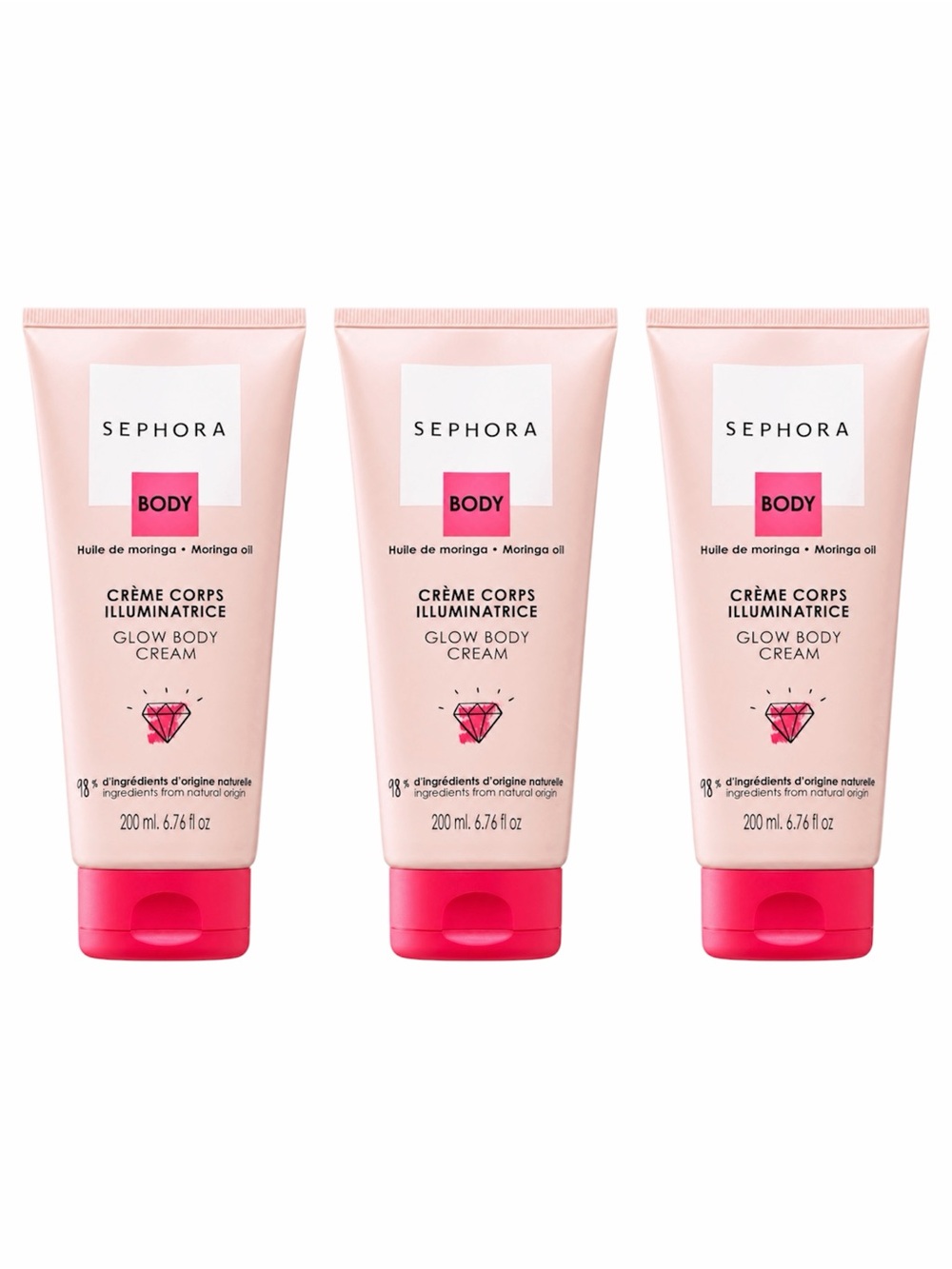 SEPHORA COLLECTION GLOW BODY CREAM 200ML X3 - BRAND NEW